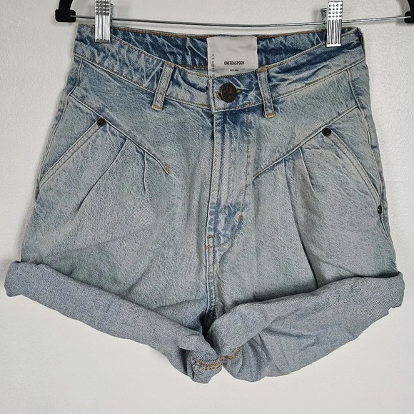 One teaspoon Kansas streetwalkers high waist short in light blue wash denim‎ NWT - Picture 1 of 7
